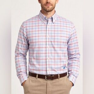 NEW Brooks Brothers White and Red Plaid Shirt